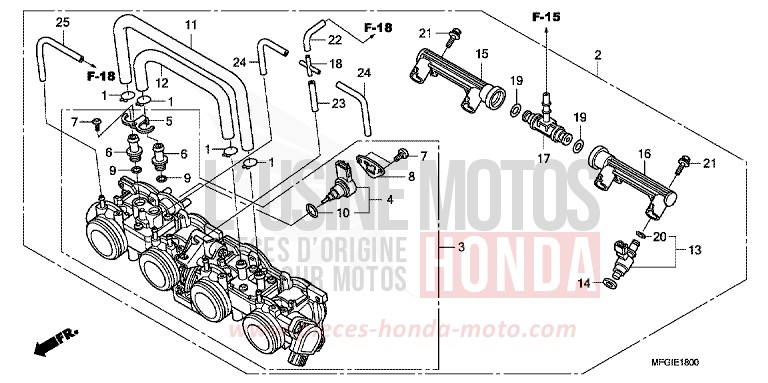 THROTTLE BODY for CB600F Hornet QUASAR SILVER METALLIC (NHA48) from 2010